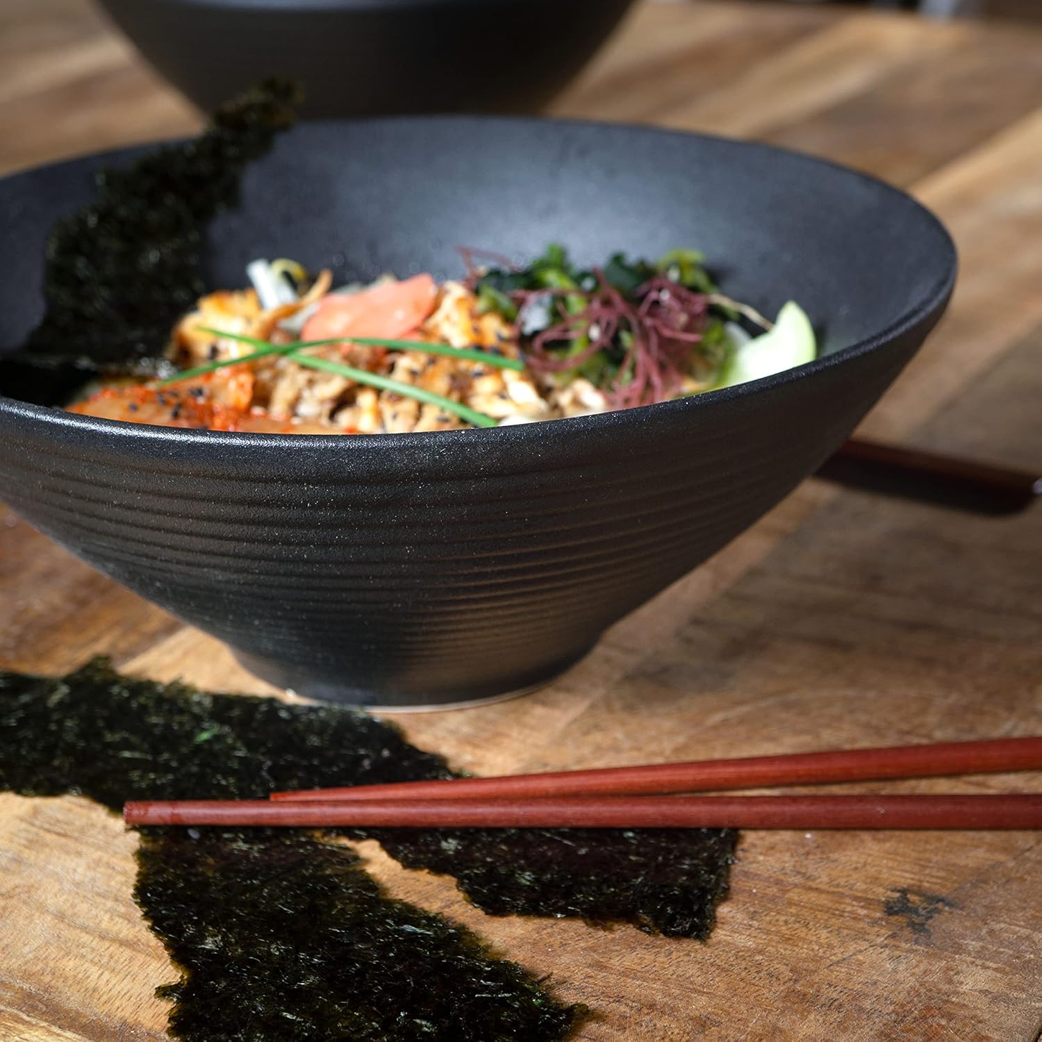 Ceramic Ramen Bowl Set – 600ml | Complete Asian Dinnerware for Two