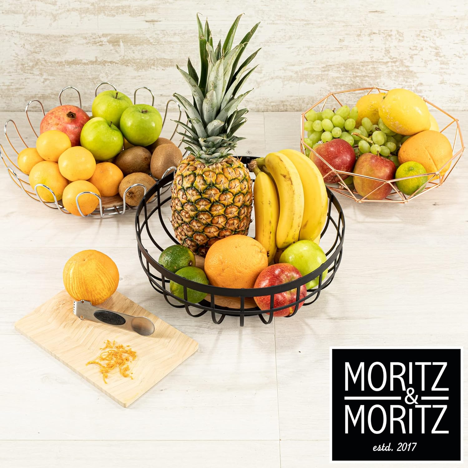 10" Wire Fruit & Vegetable Bowl with Zester | Modern Scandinavian Kitchen Bowl