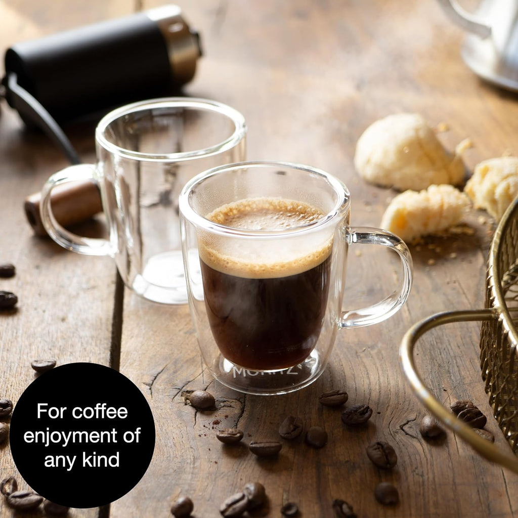 Barista Double-Walled Coffee Glasses 2 x 2.7 oz | Espresso, Tea & Desserts