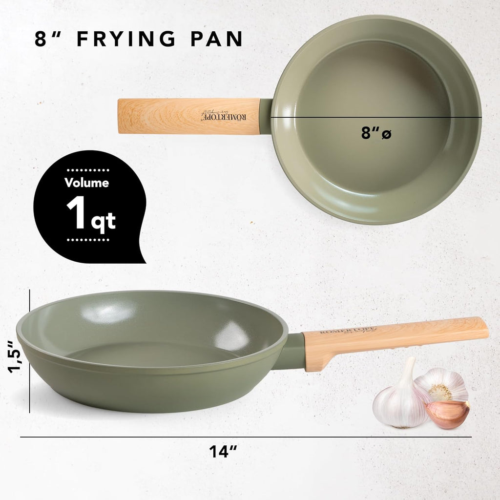 8-Inch Nonstick Ceramic Frying Pan – Scratch-Resistant, Easy-Clean Skillet