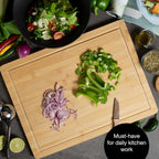 XXL Bamboo Cutting & Serving Board | Large Wooden Chopping Board with Juice Groove