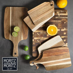 Acacia Wood Serving Board 18x9 Inch – Charcuterie, Cheese & Cutting Board with Handle