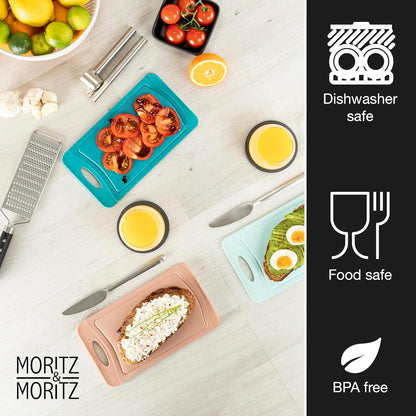 6-Piece Colorful Plastic Cutting Board Set – BPA-Free, Non-Slip, Dishwasher Safe