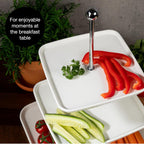 3 Tier Porcelain Cake Stand with Tongs – Elegant Dessert Display for Parties