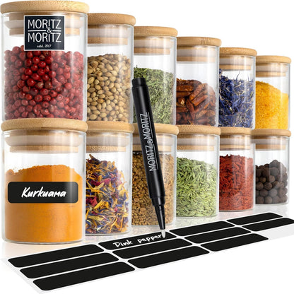 12-Piece Spice Jar Set