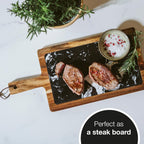 Acacia Wood & Marble Serving Board – Removable 43x20cm Cheese & Appetizer Tray