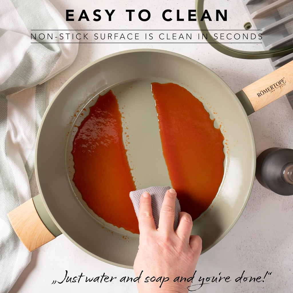 12" Nonstick Skillet with Lid – 4.2QT, Durable, Easy-Clean, Not Oven Safe Pan