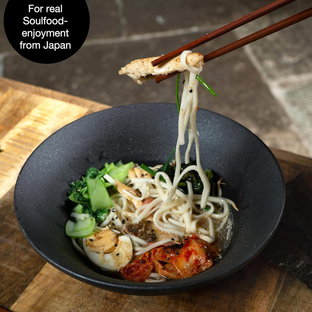 Ceramic Ramen Bowl Set – 600ml | Complete Asian Dinnerware for Two