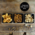 7-Piece Bamboo Serving Set with Ceramic Bowls & Spoons – Snack & Dip Platter