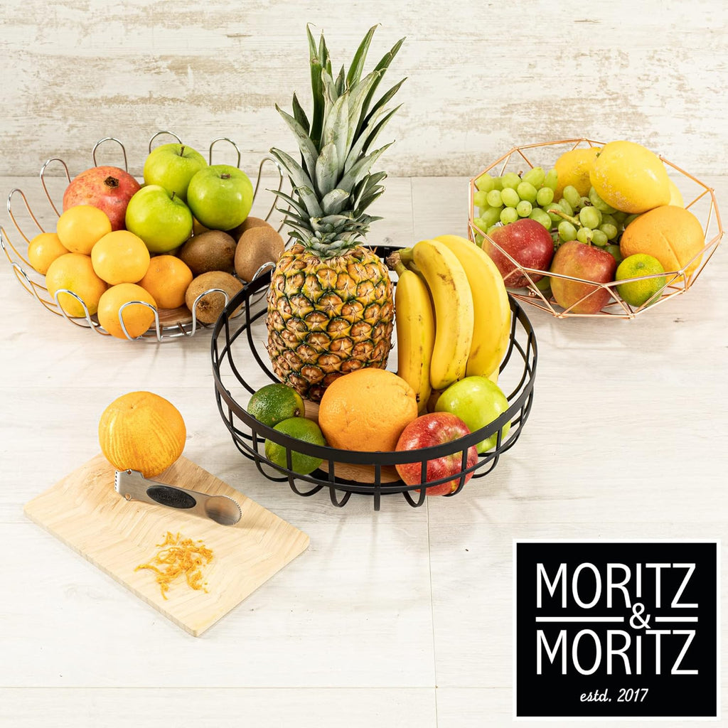 Rose Gold Fruit Bowl 27.5cm – Modern Metal Basket for Fruits, Bread, Veggies & Decor