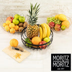 Rose Gold Fruit Bowl 27.5cm – Modern Metal Basket for Fruits, Bread, Veggies & Decor