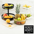 2-Tier White Metal Fruit Cake Stand with Citrus Zester | Bread & Dessert Display