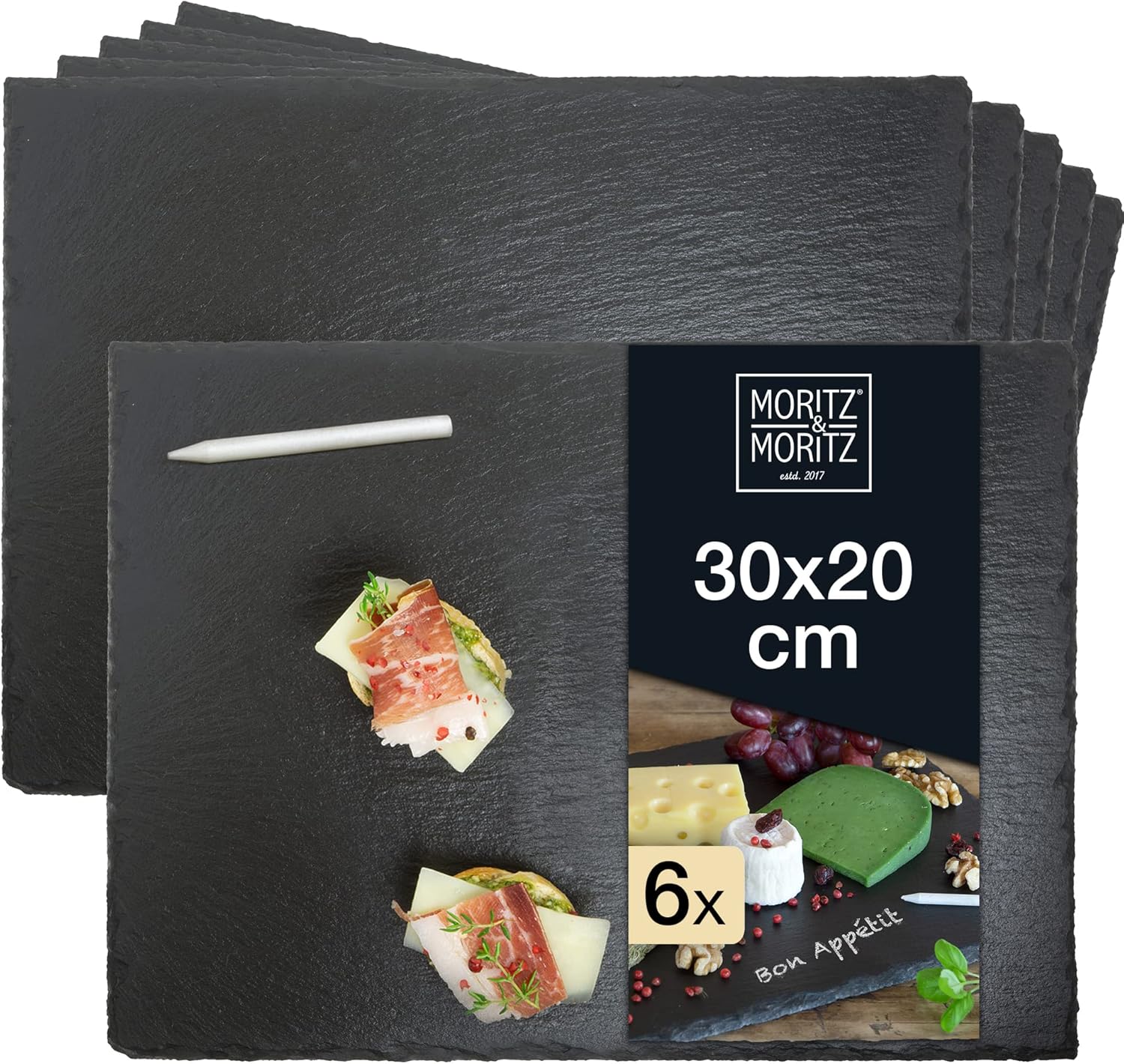 Set of 6 Slate Serving Plates
