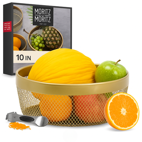 10" Wire Fruit & Vegetable Bowl with Zester | Modern Scandinavian Kitchen Bowl