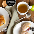 Set of 6 Coffee Cups 350ml | Premium White Porcelain Mugs with Handle