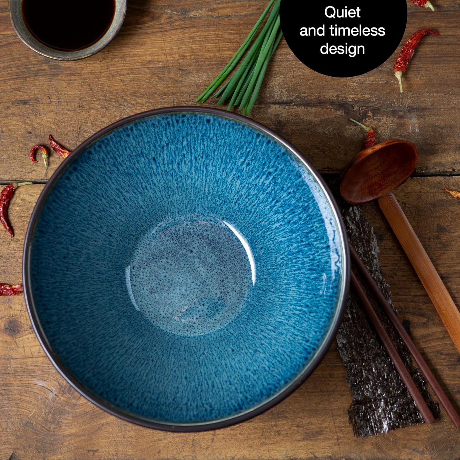 9.5" Ceramic Ramen Bowl Set