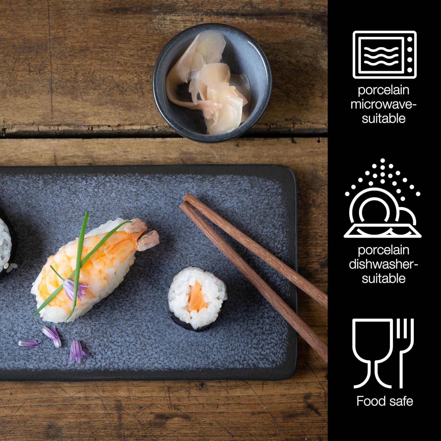 10-Piece Porcelain Sushi Dinnerware Set