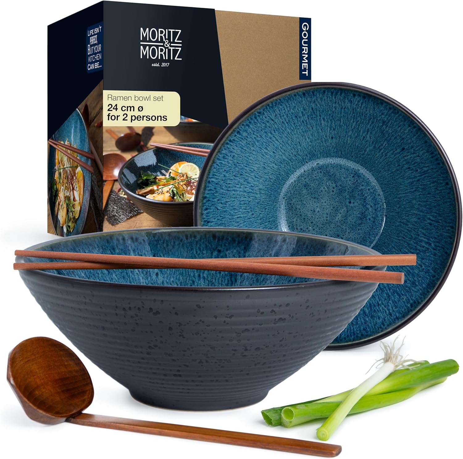 9.5" Ceramic Ramen Bowl Set
