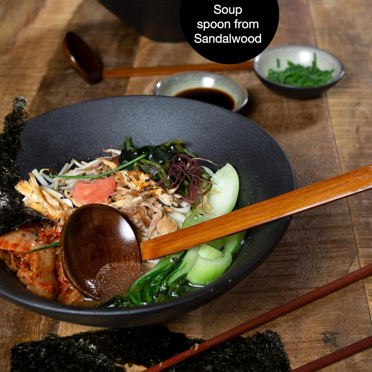 Ceramic Ramen Bowl Set – 600ml | Complete Asian Dinnerware for Two