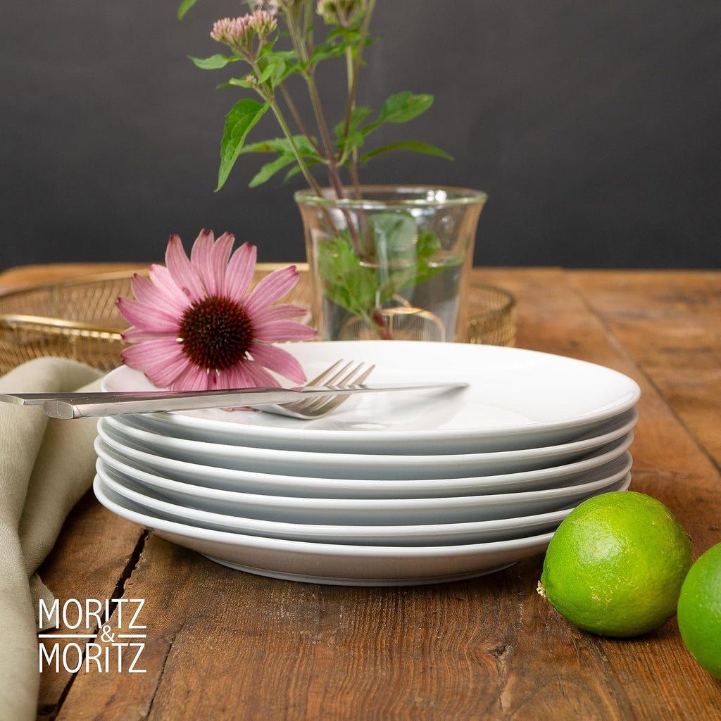 6-Piece White Porcelain Dessert & Snack Plates