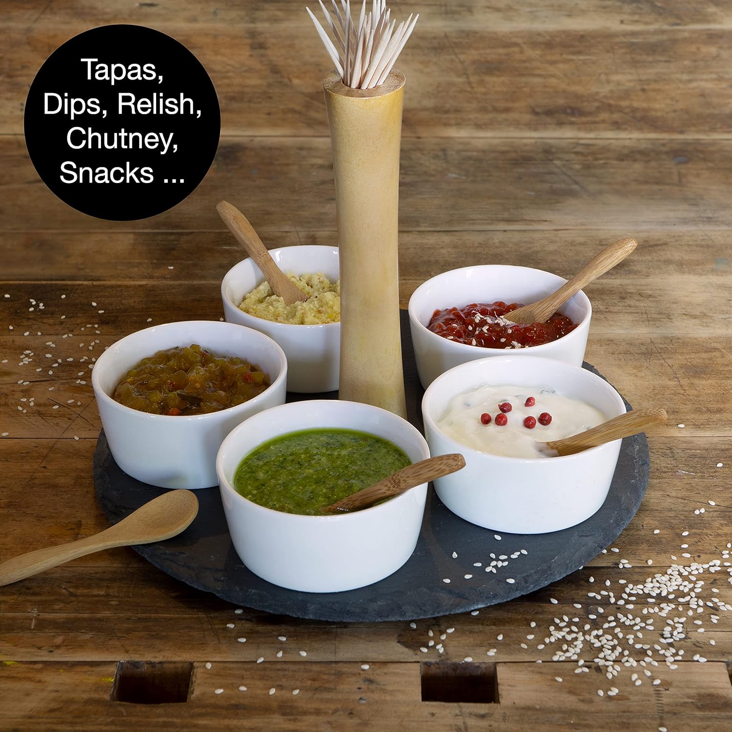 5-Piece Ceramic Dip Bowl Set