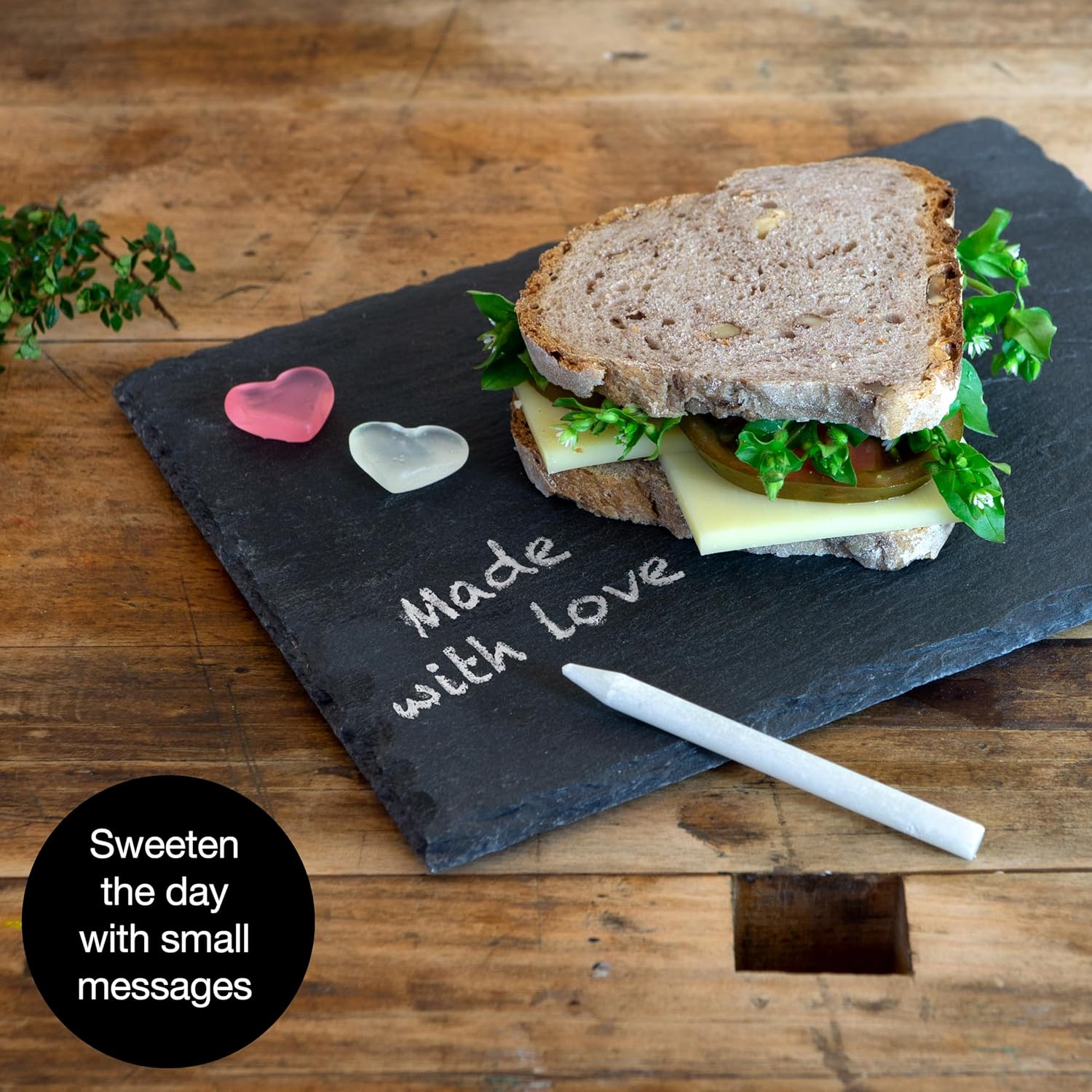 6 Slate Serving Plates with Chalk Pen