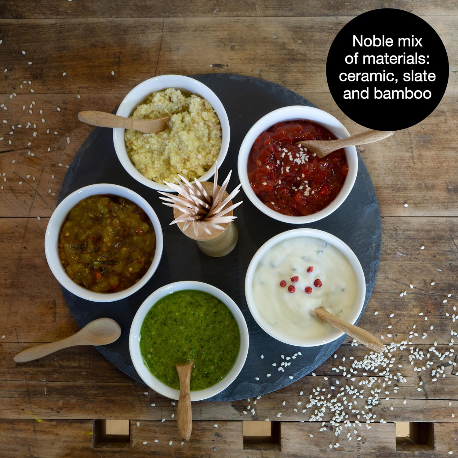 5-Piece Ceramic Dip Bowl Set