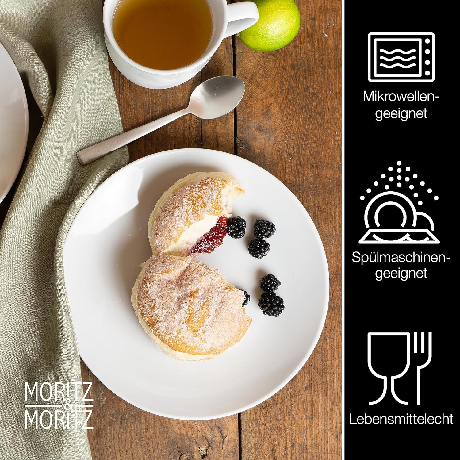6-Piece White Porcelain Dessert & Snack Plates