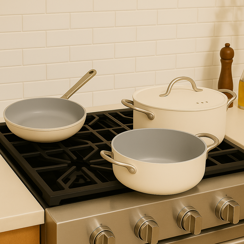7-Piece Cast Aluminum Cookware Set with Lids