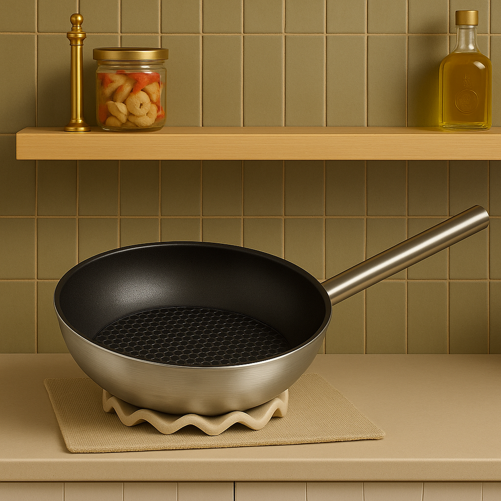 12" Stainless Steel Nonstick Honeycomb Wok Pan – Durable, Scratch Resistant