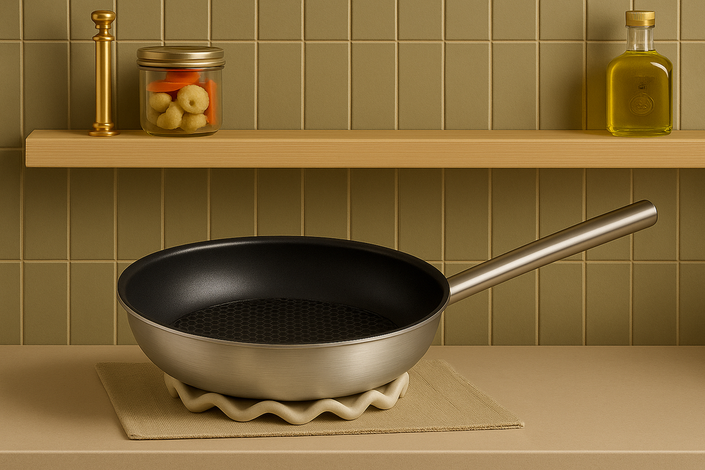 9.5" Stainless Steel Honeycomb Nonstick Pan – Durable, Scratch-Resistant Frying