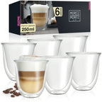Caffè Italia Napoli Double Walled Coffee Glasses | Set of 6 Hot & Cold Cups
