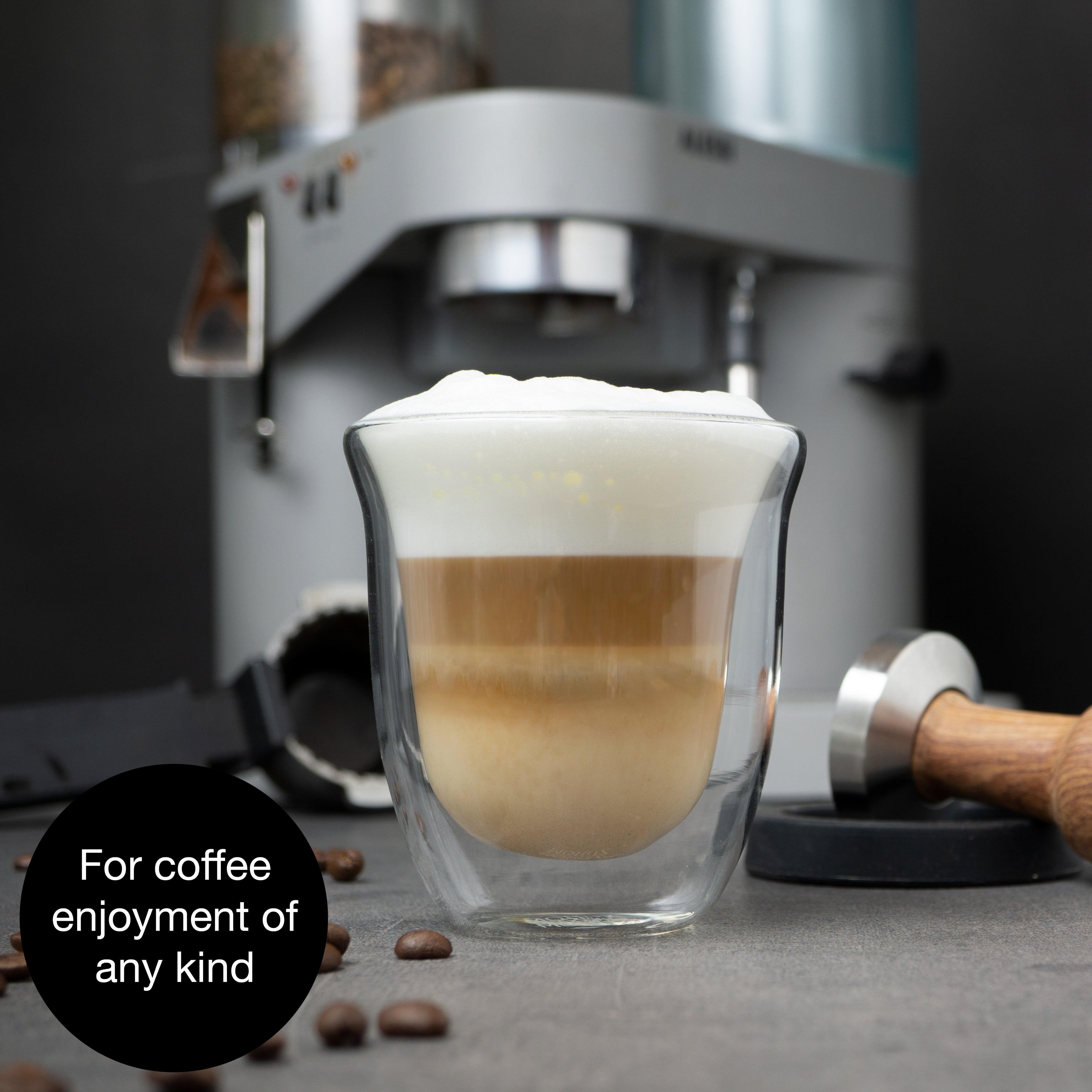 Caffè Italia Napoli Double Walled Coffee Glasses | Set of 6 Hot & Cold Cups