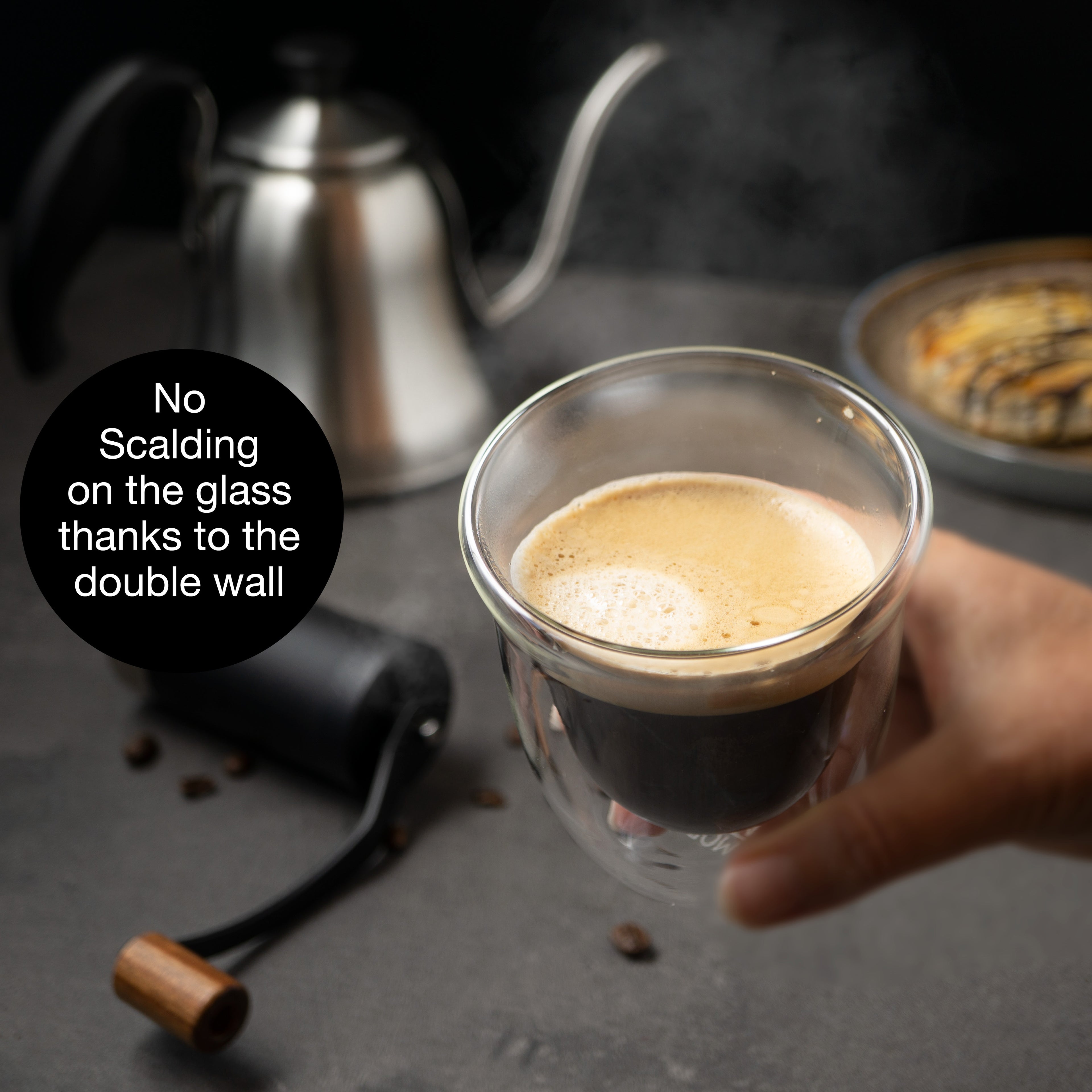 Caffè Italia Napoli Double Walled Coffee Glasses | Set of 6 Hot & Cold Cups