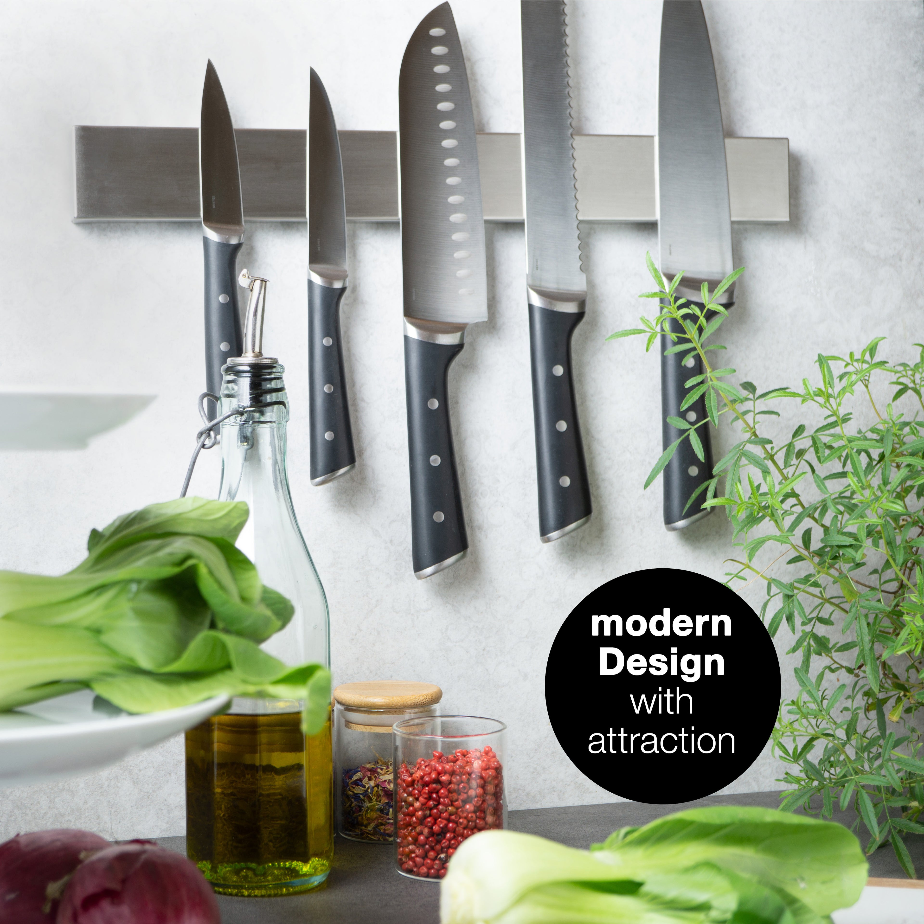 Stainless Steel Magnetic Wall Knife Holder (16 inches)
