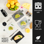 4-Piece Cutting Board Set with Stand (Black and Grey)