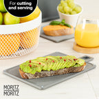 4-Piece Cutting Board Set with Stand (Black and Grey)