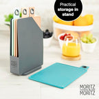 4-Piece Cutting Board Set with Stand (Mixed Colors)