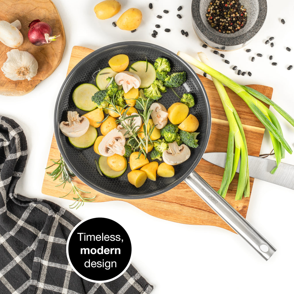 11" Stainless Steel Honeycomb Nonstick Pan – Durable, Scratch-Resistant Frying
