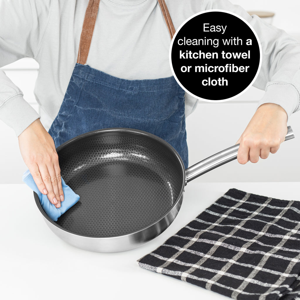 11" Stainless Steel Honeycomb Nonstick Pan – Durable, Scratch-Resistant Frying