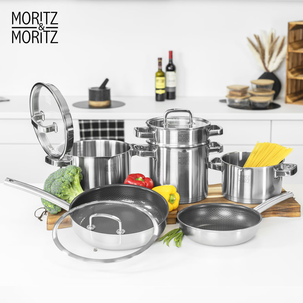11" Stainless Steel Honeycomb Nonstick Pan – Durable, Scratch-Resistant Frying