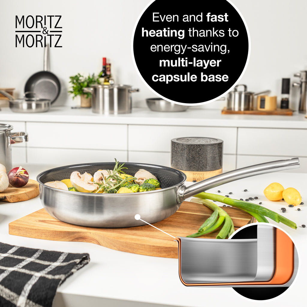 11" Stainless Steel Honeycomb Nonstick Pan – Durable, Scratch-Resistant Frying