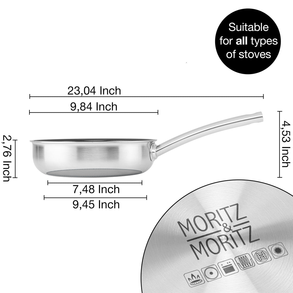 9.5" Stainless Steel Honeycomb Nonstick Pan – Durable, Scratch-Resistant Frying