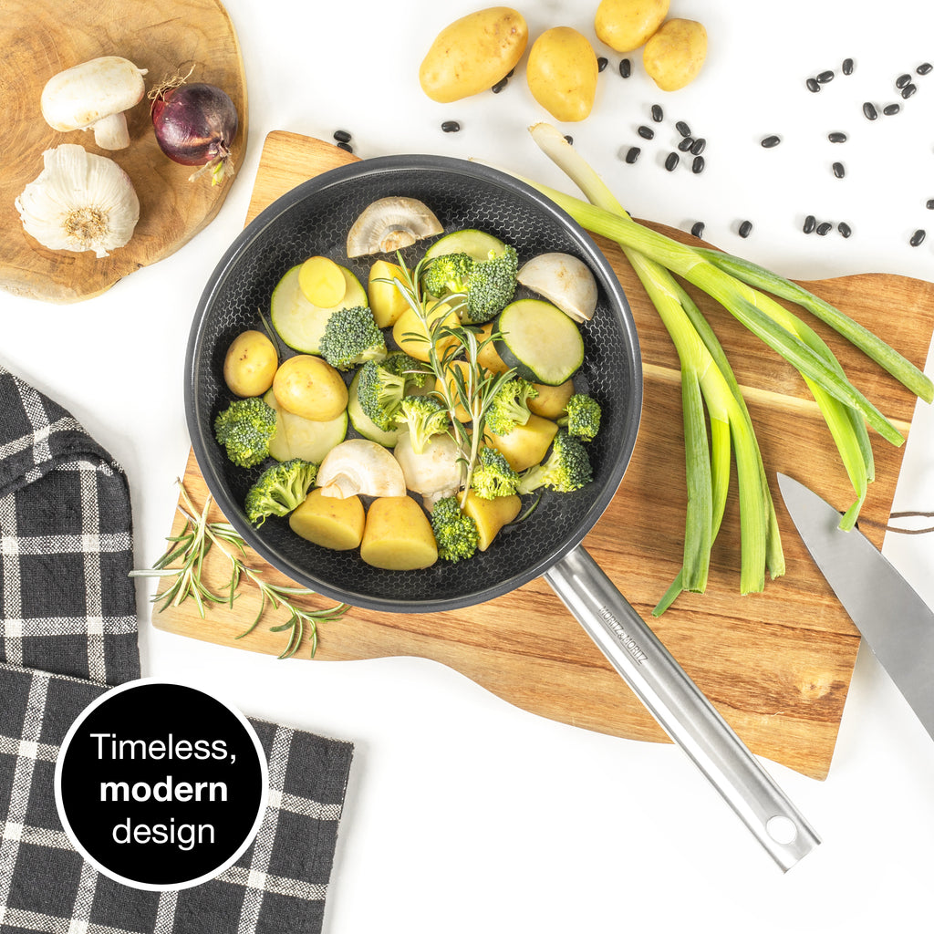 9.5" Stainless Steel Honeycomb Nonstick Pan – Durable, Scratch-Resistant Frying