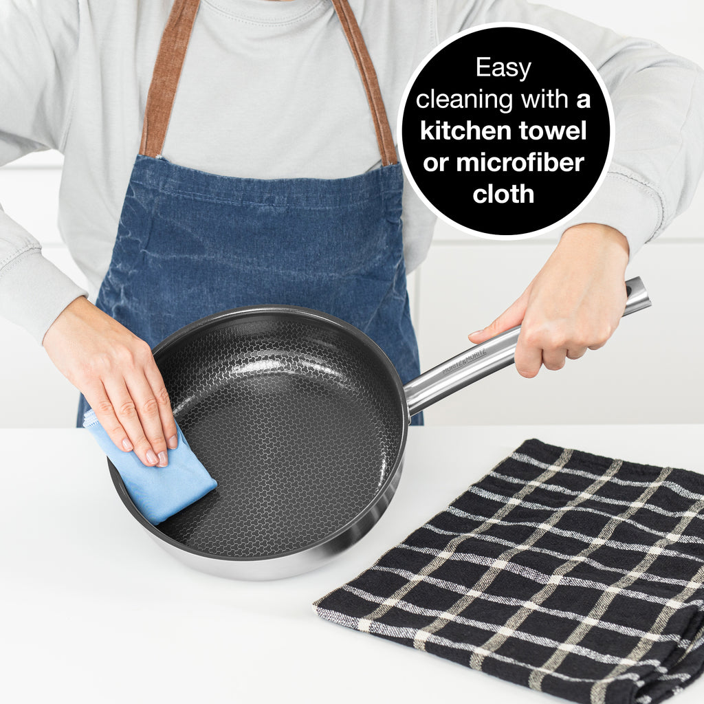 9.5" Stainless Steel Honeycomb Nonstick Pan – Durable, Scratch-Resistant Frying