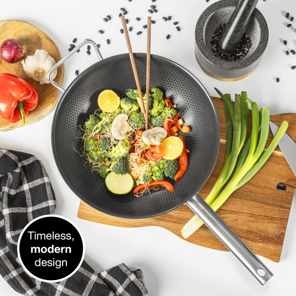 12" Stainless Steel Nonstick Honeycomb Wok Pan – Durable, Scratch Resistant