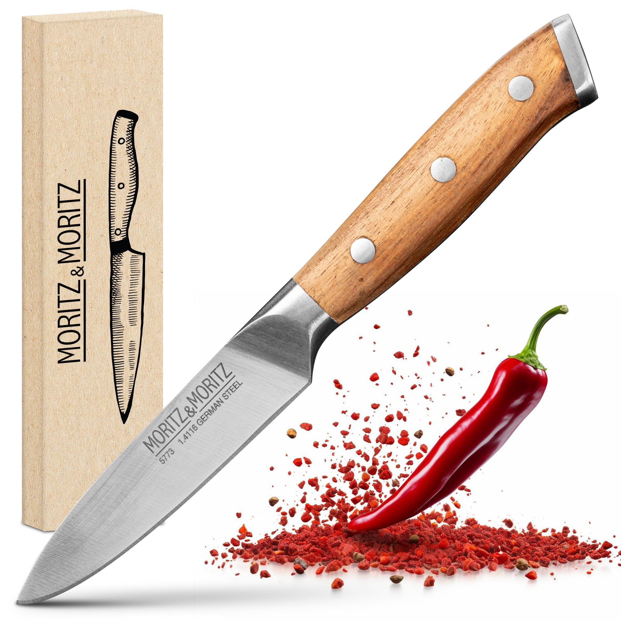 German Steel 3.5" Vegetable Knife | Professional Sharp Multipurpose Kitchen Tool
