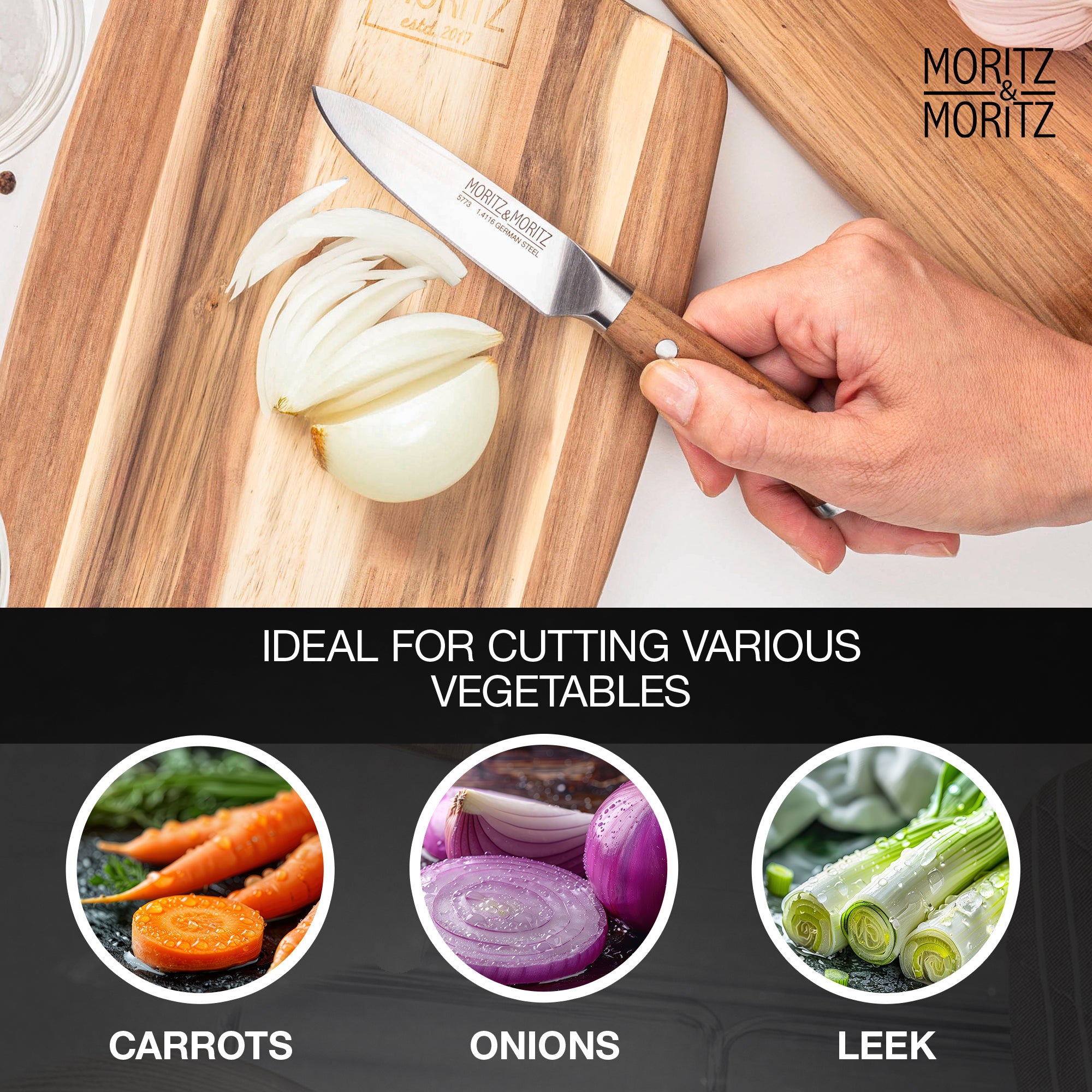 German Steel 3.5" Vegetable Knife | Professional Sharp Multipurpose Kitchen Tool