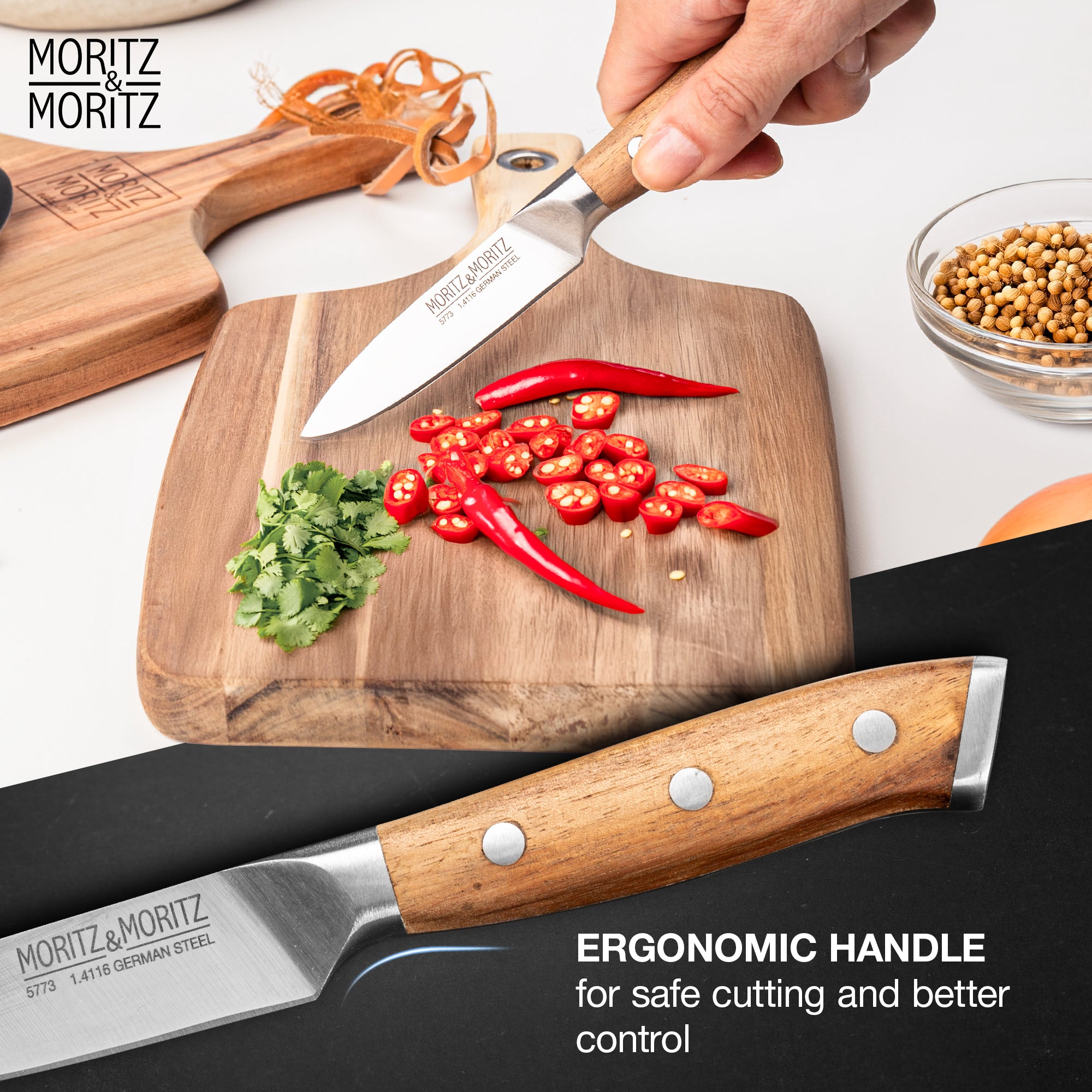 German Steel 3.5" Vegetable Knife | Professional Sharp Multipurpose Kitchen Tool