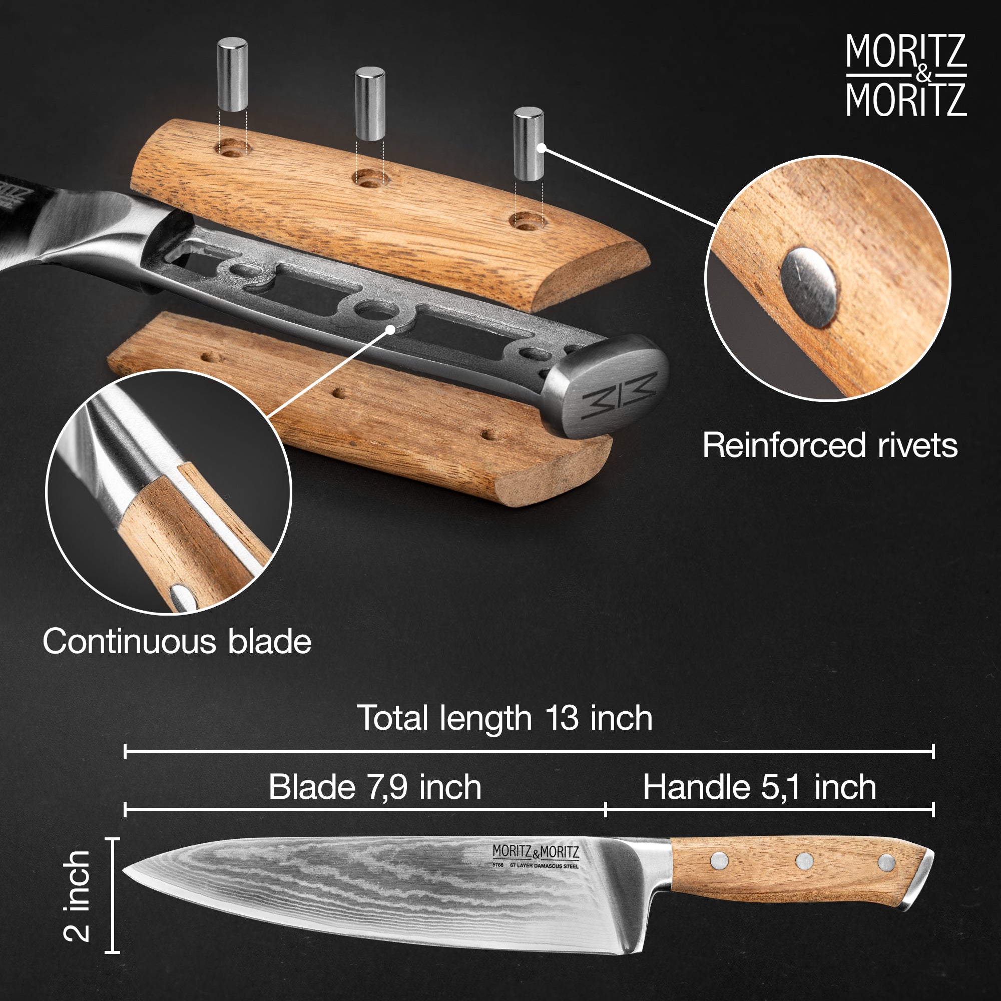 67-Layer Damascus Steel 8" Chef’s Knife | Professional Premium Kitchen Knife